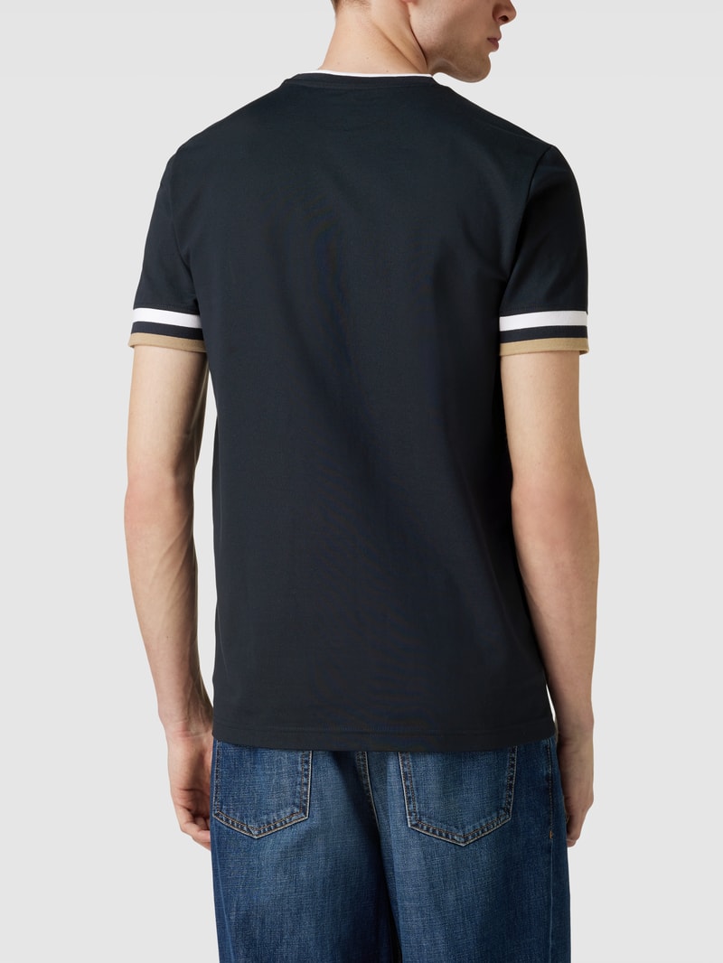 T-Shirt mit Kontraststreifen in marineblau