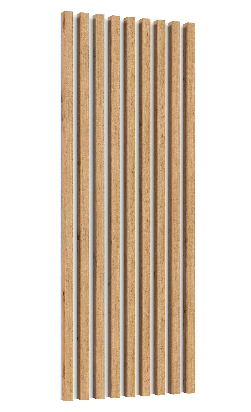 Helvetia Wandpaneel Celine, 55x7x146cm wotan eiche / weiß matt, mit Lamellen