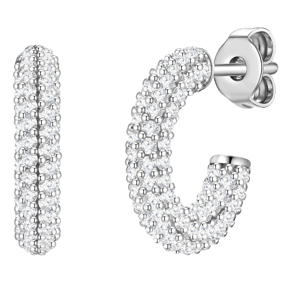 Glanzstücke München Créoles en argent Argent sterling Oxyde de zirconium (CZ) en Argent Boucles d'oreilles