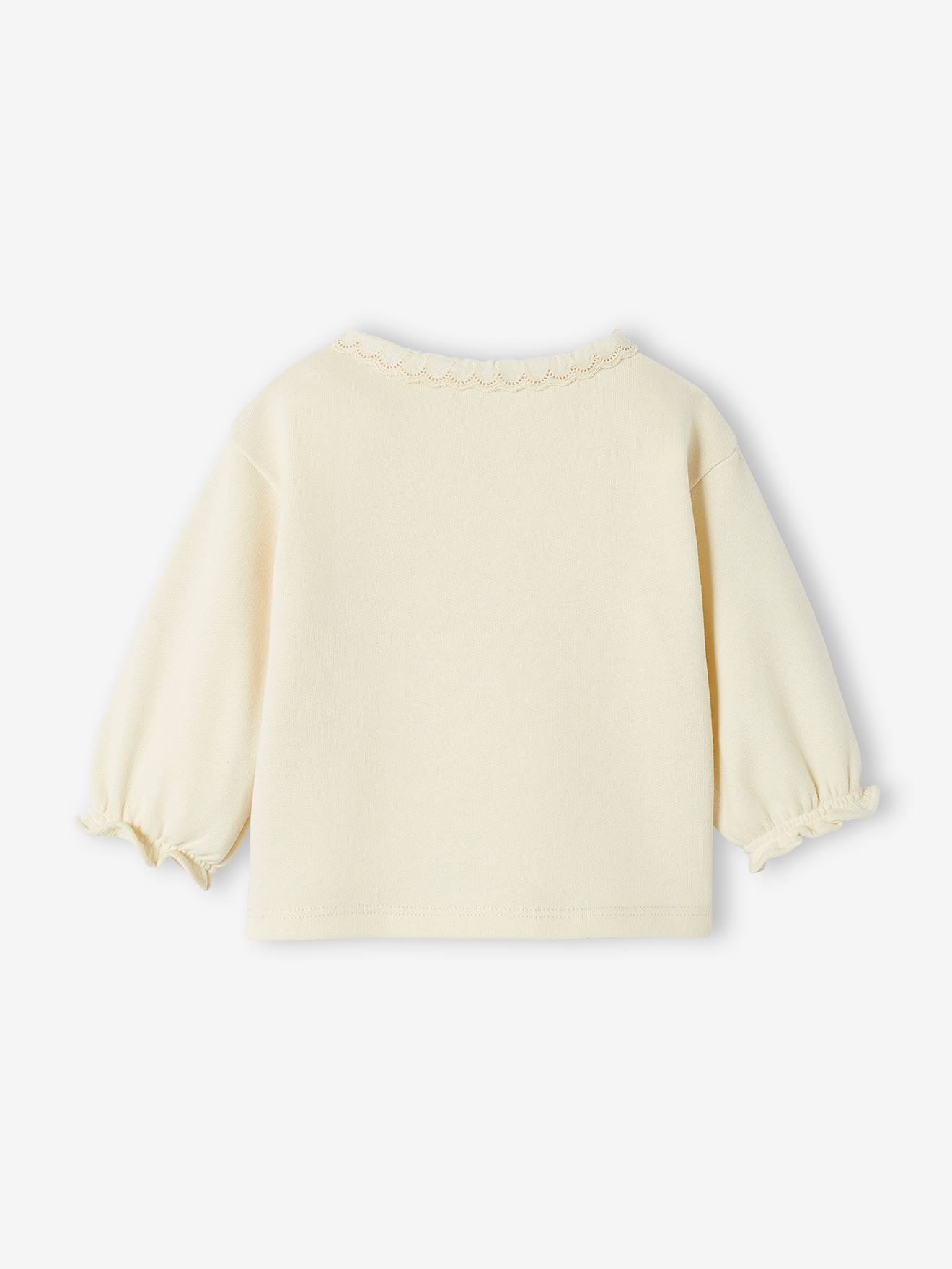 Sweat bébé ouverture devant écru