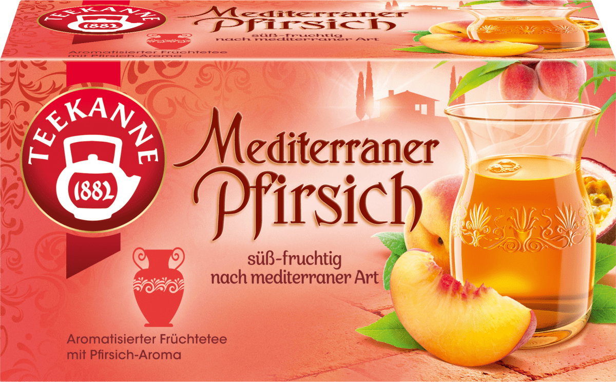Früchtetee Mediterraner Pfirsich (20 Beutel), 50 g