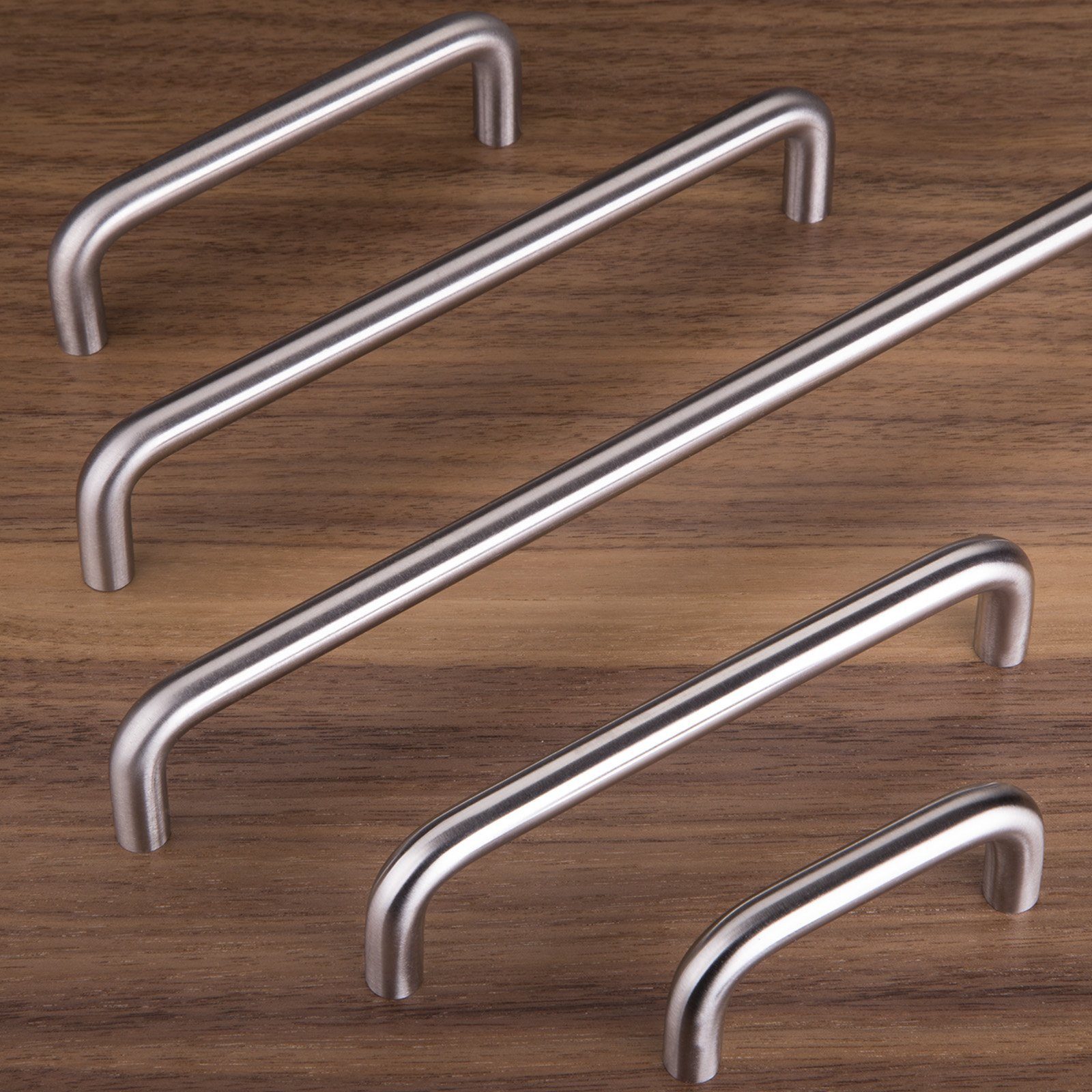 SO-TECH® Möbelgriff Bügelgriff BG03e echt Edelstahl BA 64 - 320 mm - incl. Schrauben, Griff Schrankgriff Schubladengriff - incl. Schrauben