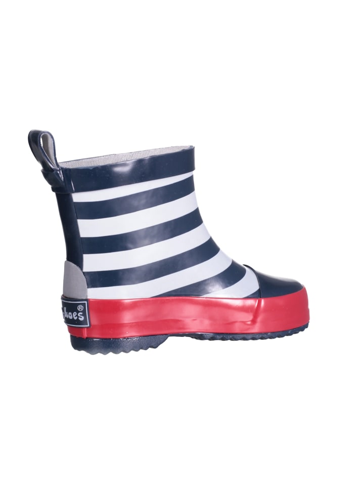 Playshoes Gummistiefel Halbschaft maritim in Marine/weiß günstig kaufen