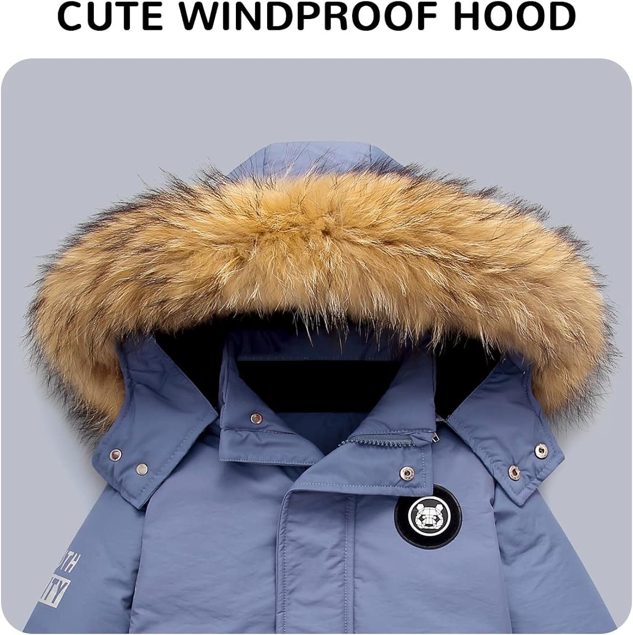 KINOMI Schneeoverall Schneeoverall(2-tlg) Schneebekleidung Schneeanzüge (2 set, weiße Entendaunen, für Kinder) Wasser- und winddicht