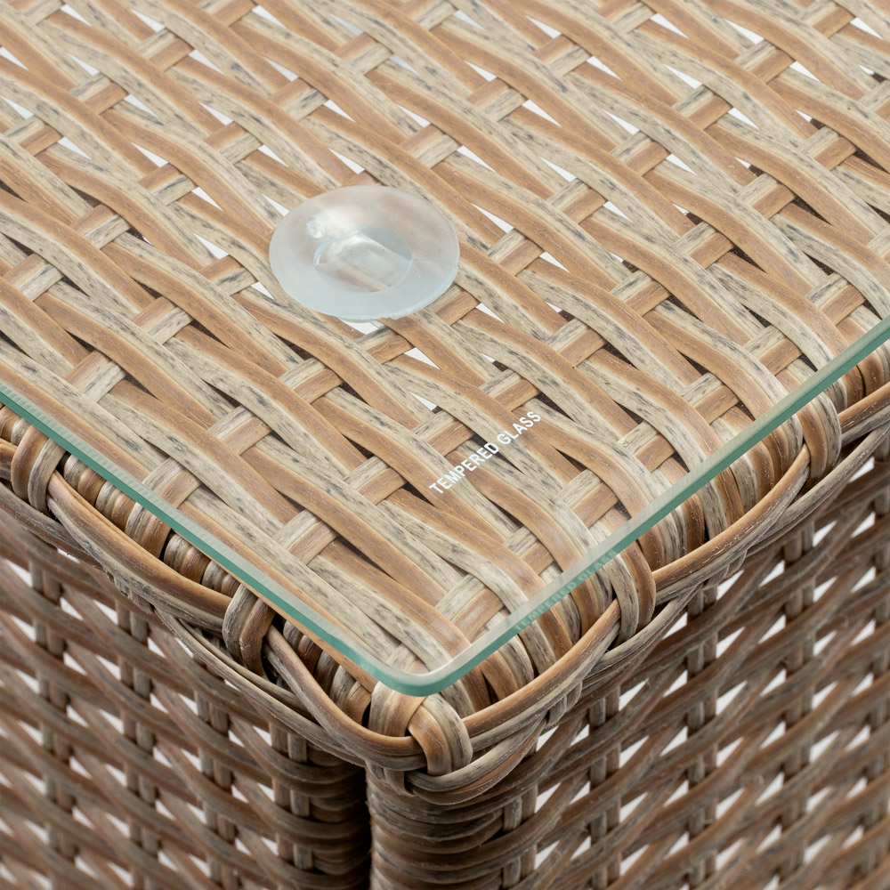 Casaria Gartentisch Beistelltisch Polyrattan 50x50x45 cm creme