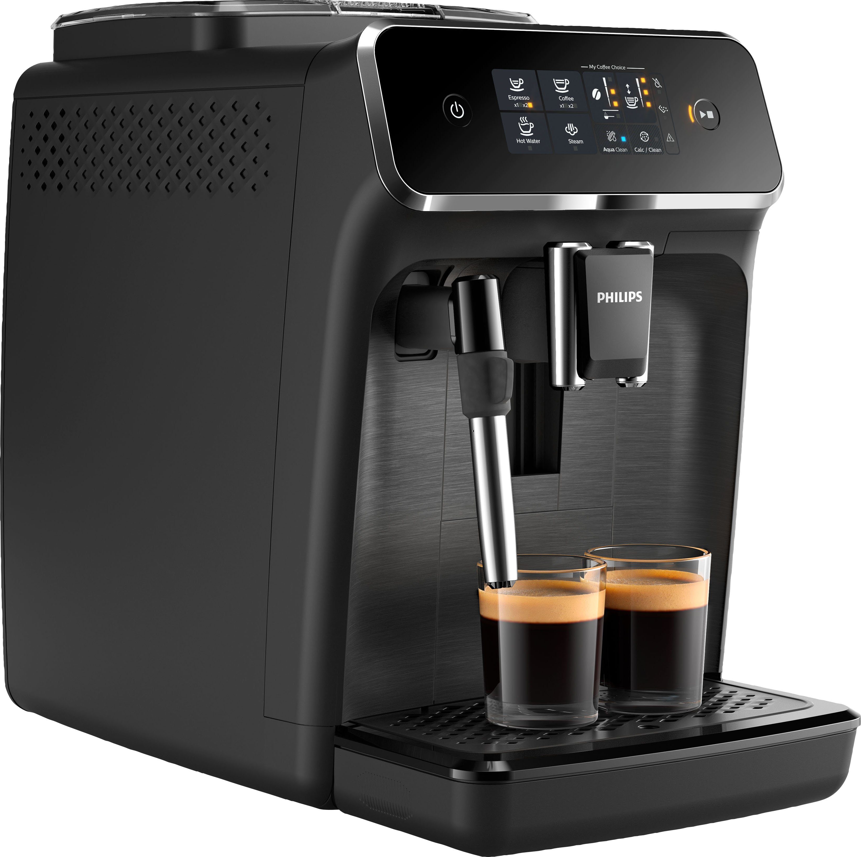 Philips Kaffeevollautomat 2200 Serie EP2220/10, für 2 Kaffeespezialitäten und anpassbarer Aromastärke, mattschwarz