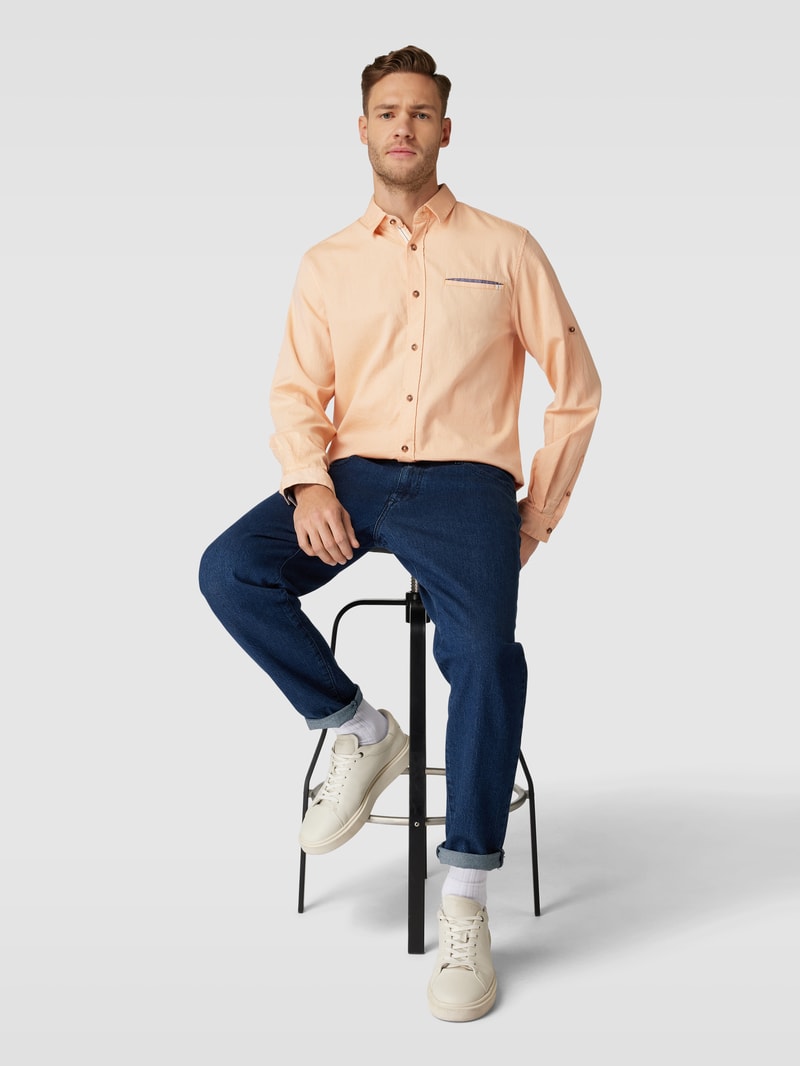 Regular Fit Freizeithemd mit Kentkragen in orange