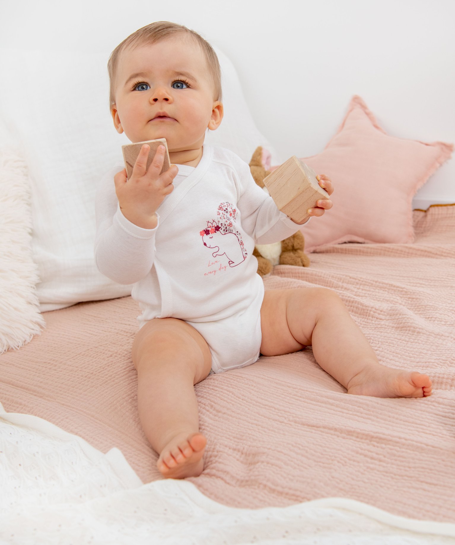 Bodies bébé fille à manches longues fermeture croisée (l... ecru | GEMO