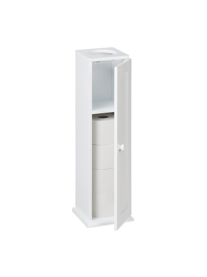relaxdays Toilettenschrank in Weiß - (B)19,5 x (H)65 x (T)19,5 cm günstig kaufen onesize