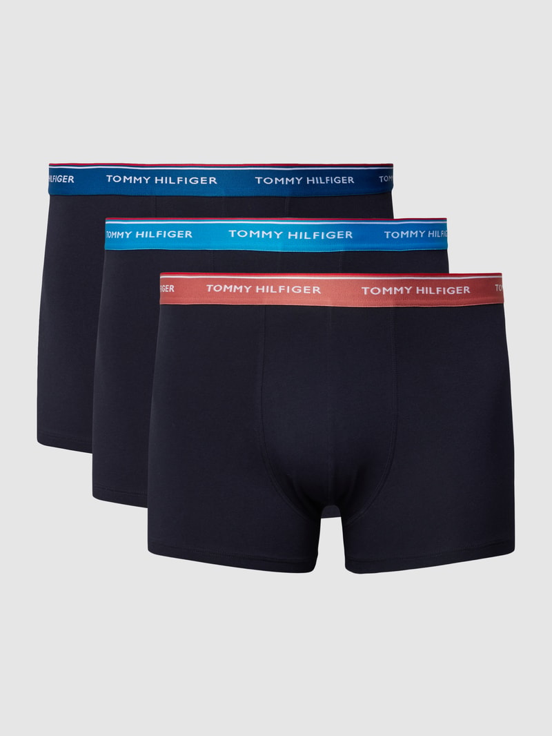 PLUS SIZE Trunks mit Label-Schriftzug im 3er-Pack in marineblau
