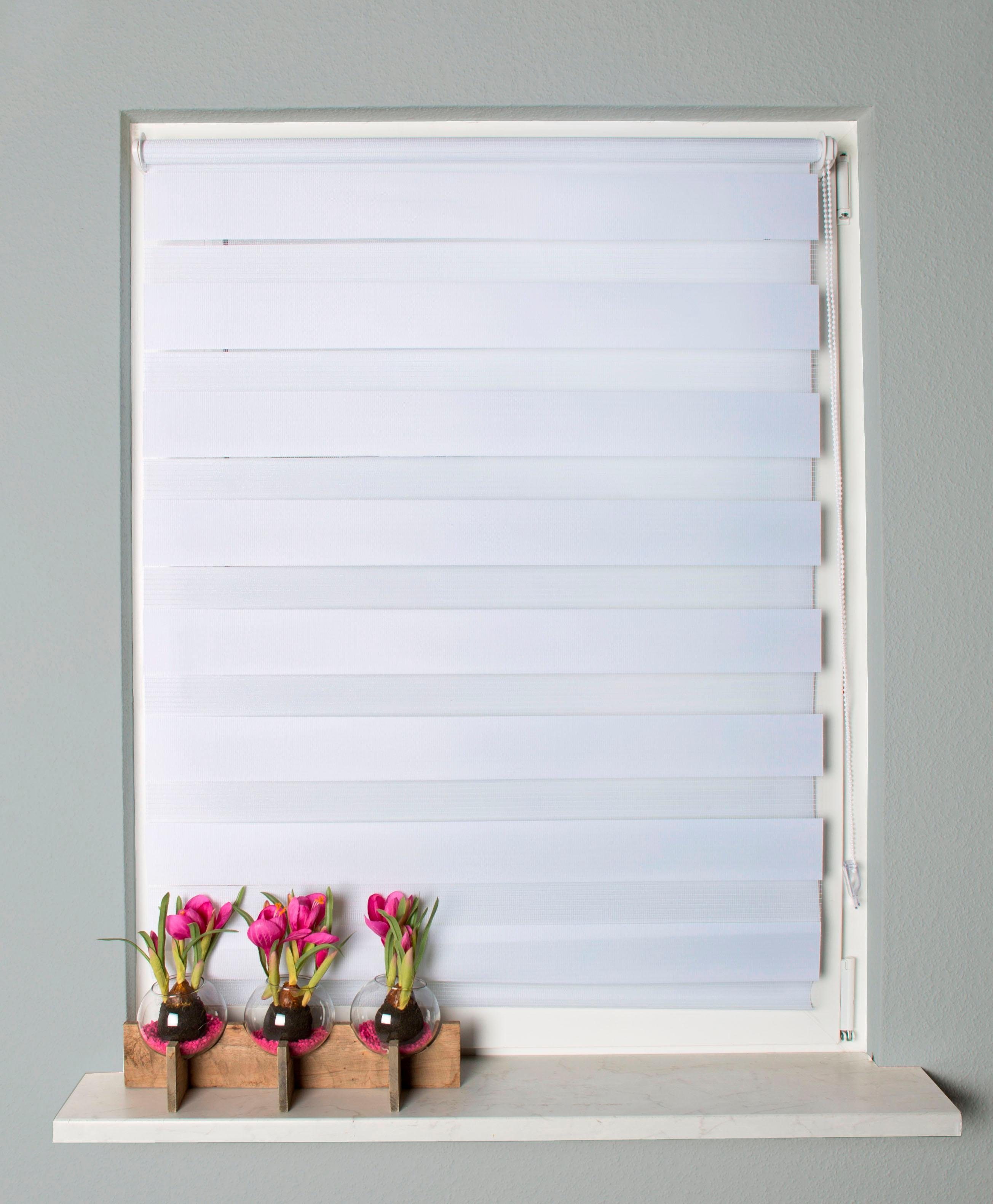 Doppelrollo STRIPES, HOME WOHNIDEEN, Lichtschutz, ohne Bohren, Klemmfix
