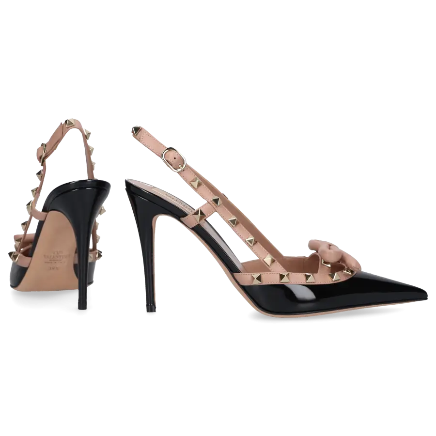 Valentino Garavani - Slingpumps ROCKSTUD Lackleder - schwarz