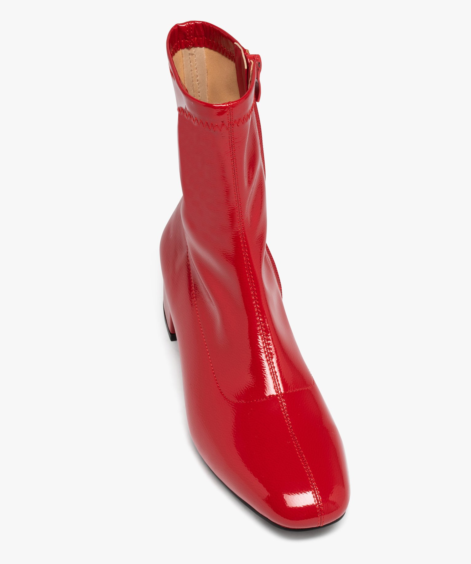 Boots chaussettes à tige souple femme rouge | GEMO