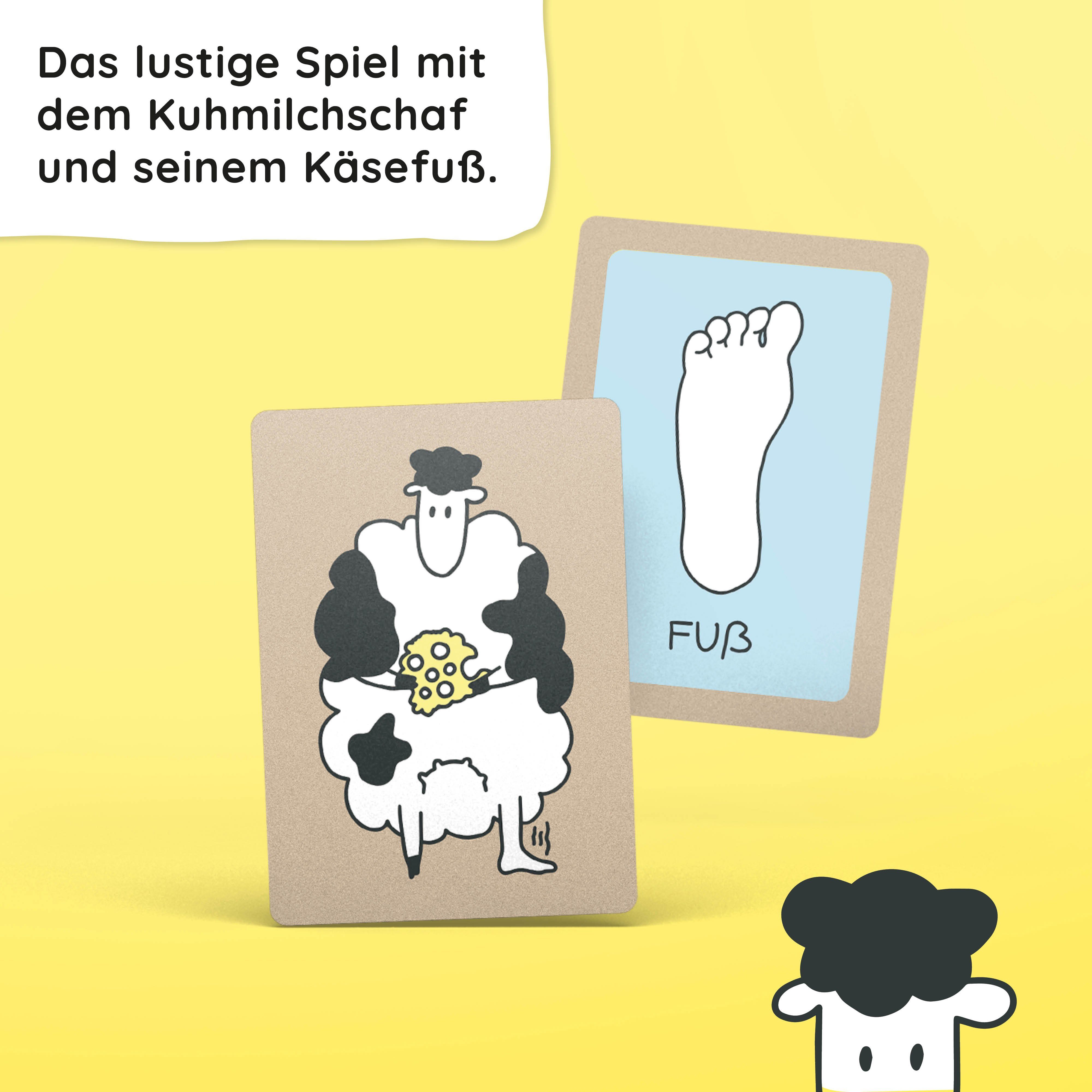 Pihu Spiel, Flottes Kartenspiel KUHMILCHSCHAFKÄSEFUß, Konzentrationsspiel - witziges Spiel für die Familie