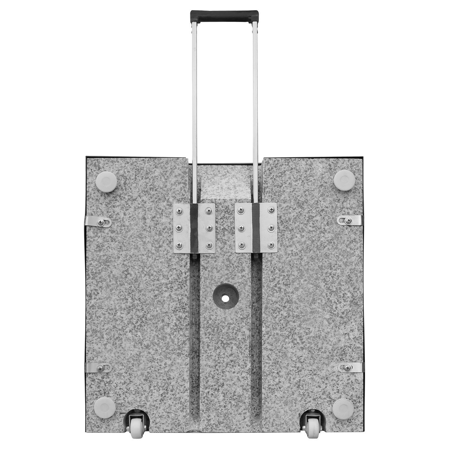 anndora Betonschirmständer Sonnenschirmständer rollbar mit Handgriff max. 48mm + Edelstahlhaube