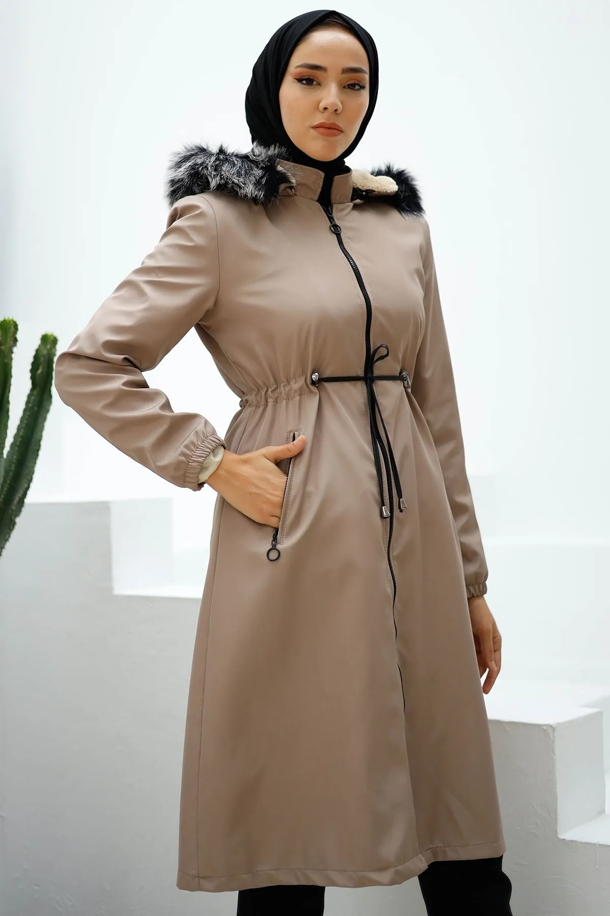 InStyle  4601 Jacke mit Fleece-Innenseite, regendicht – Stein