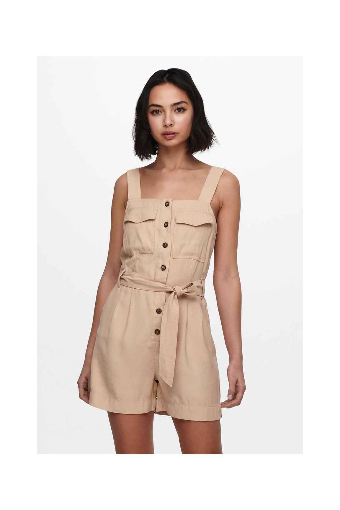Only Combi Shorts Femme couleur beige
