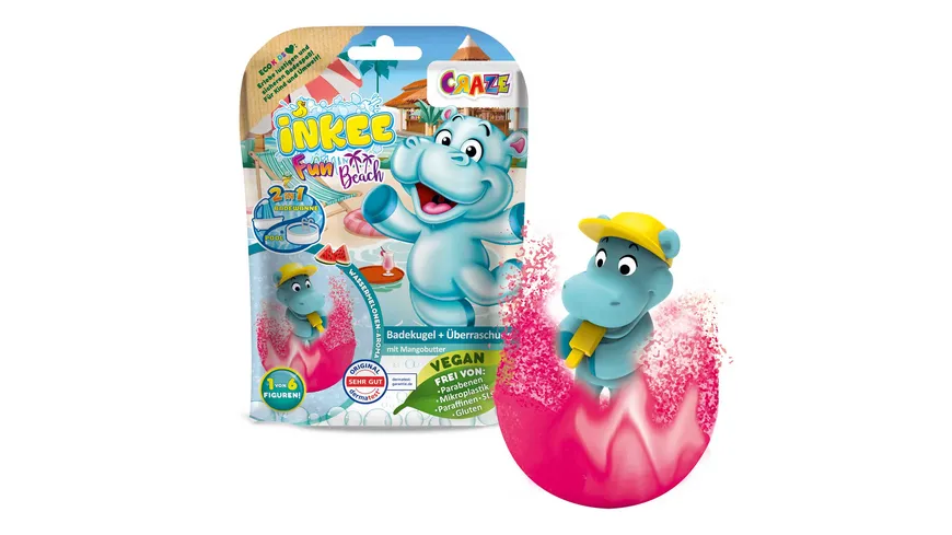 CRAZE - INKEE Badekugeln Fun Beach mit Wassermelonen-Duft Geschenkpackung 100 g