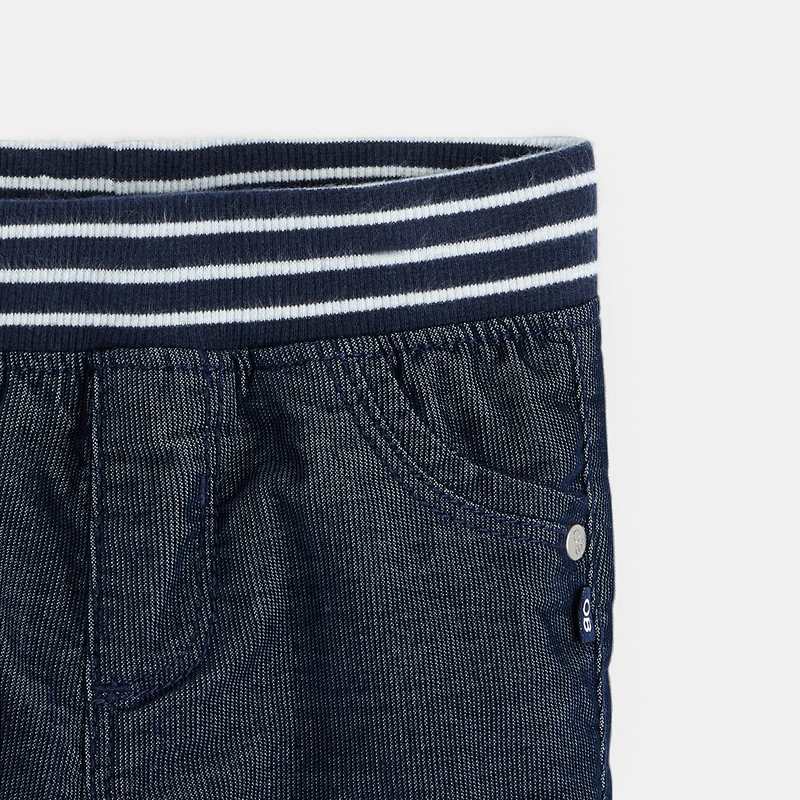Pantalon velours milleraie taille élastiquée bleu bébé garçon