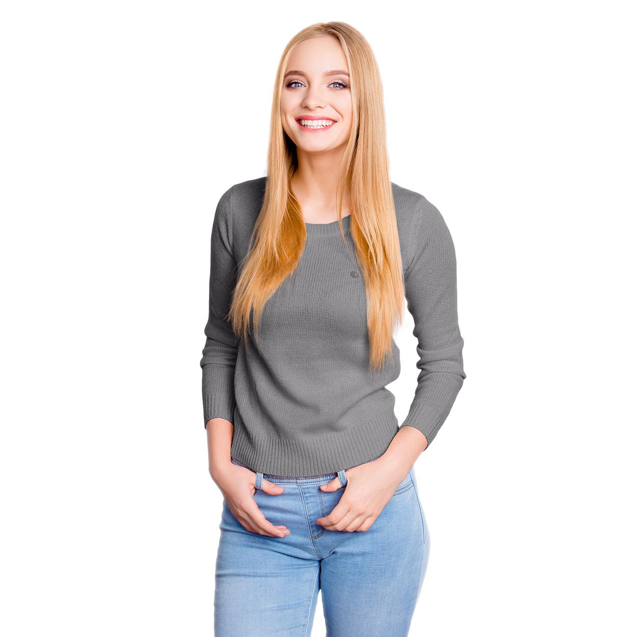 Wollpullover Rundhals Damen