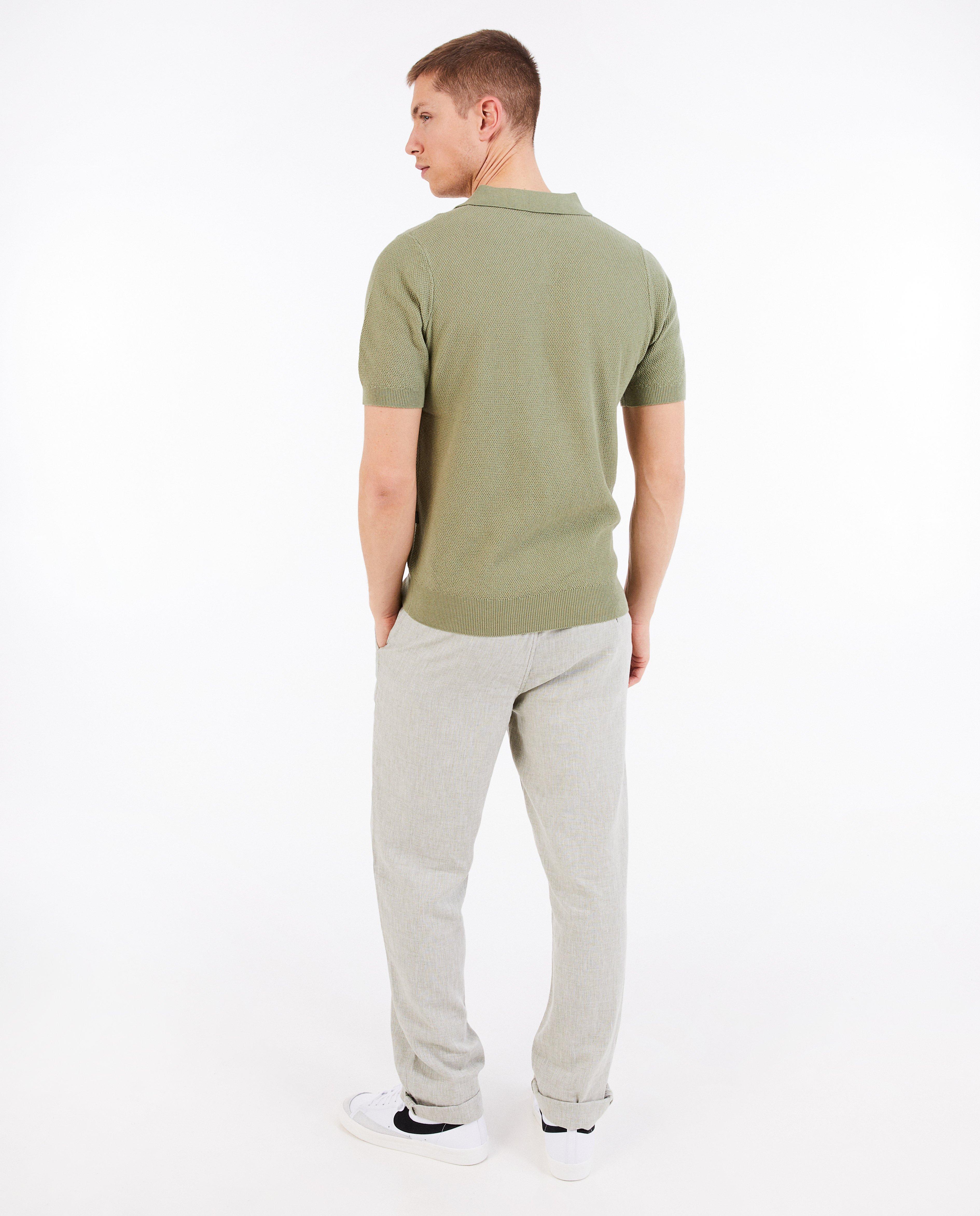 Kötött, khaki színű, Quarterback pulóver