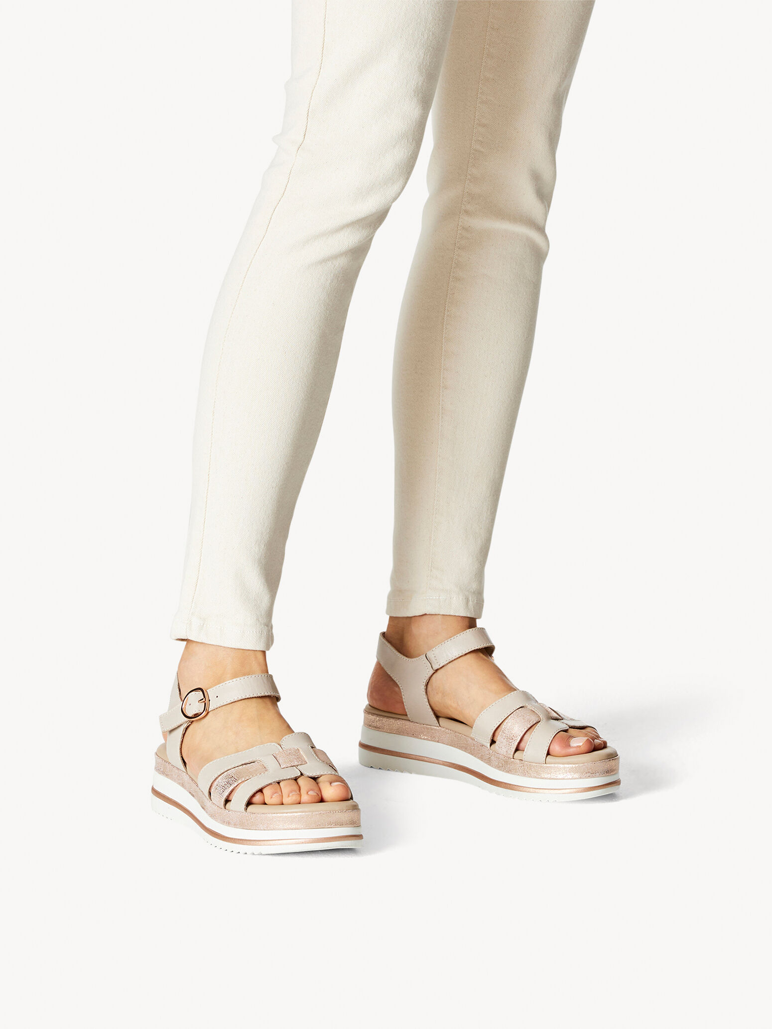 Sandale en cuir - gris