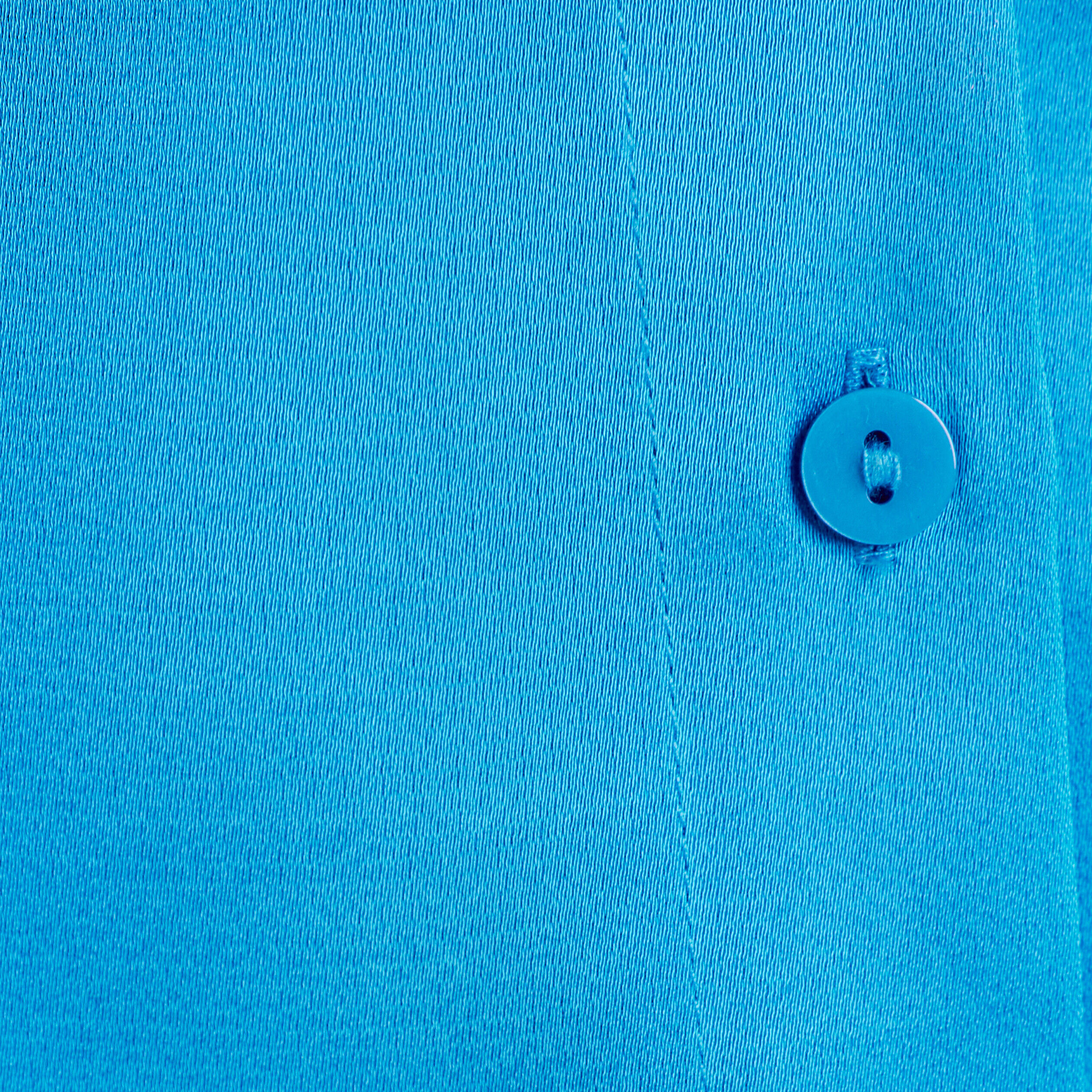 Chemise manches longues satin bleu femme | Cache Cache