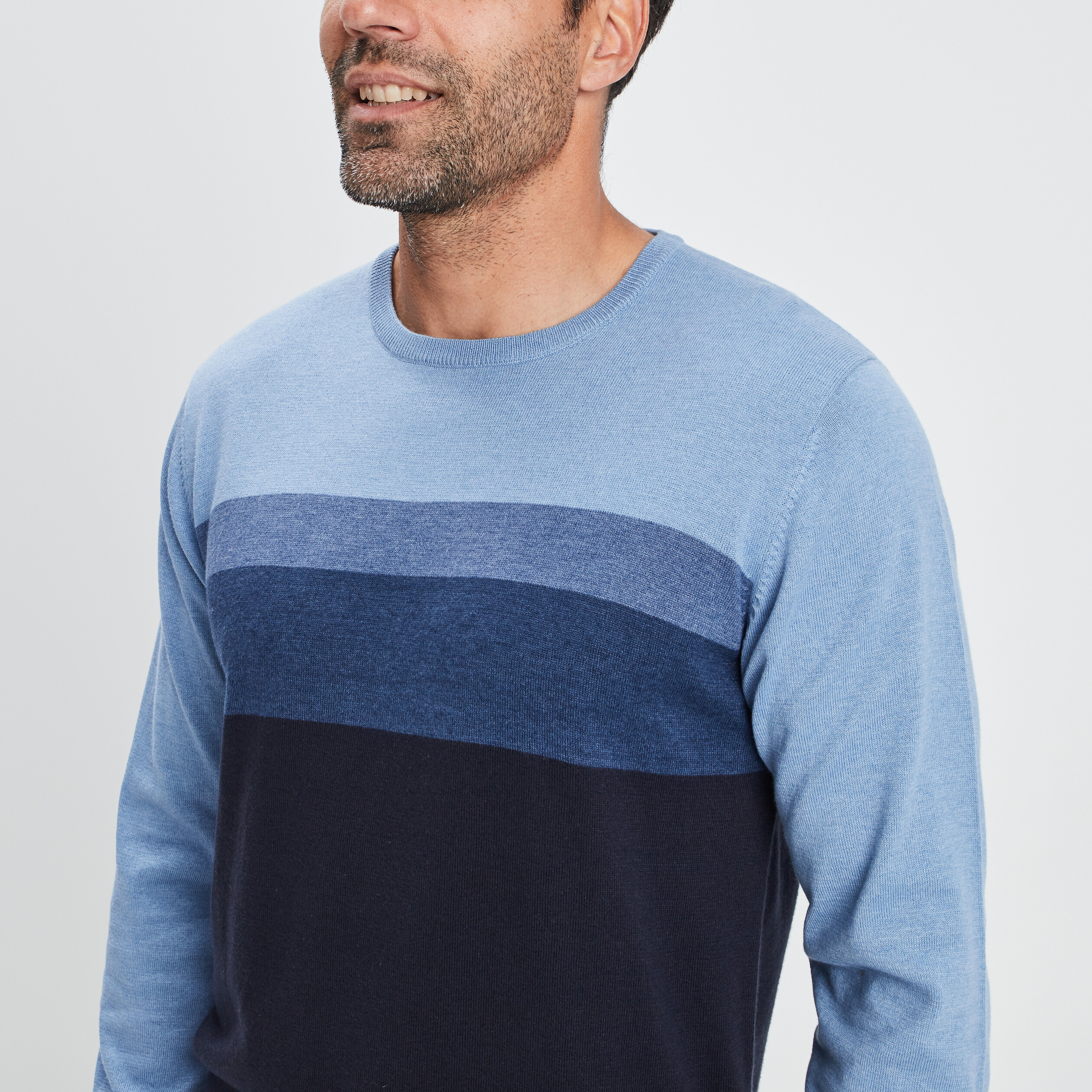 Pull manches longues bleu marine homme | La Halle