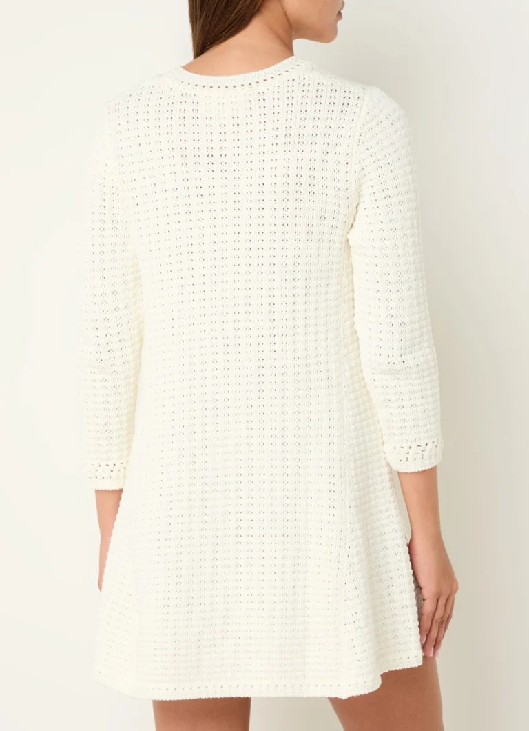 Rochie mini Gysele din tricot gros cu imprimeu ajurat, de la ba&sh.