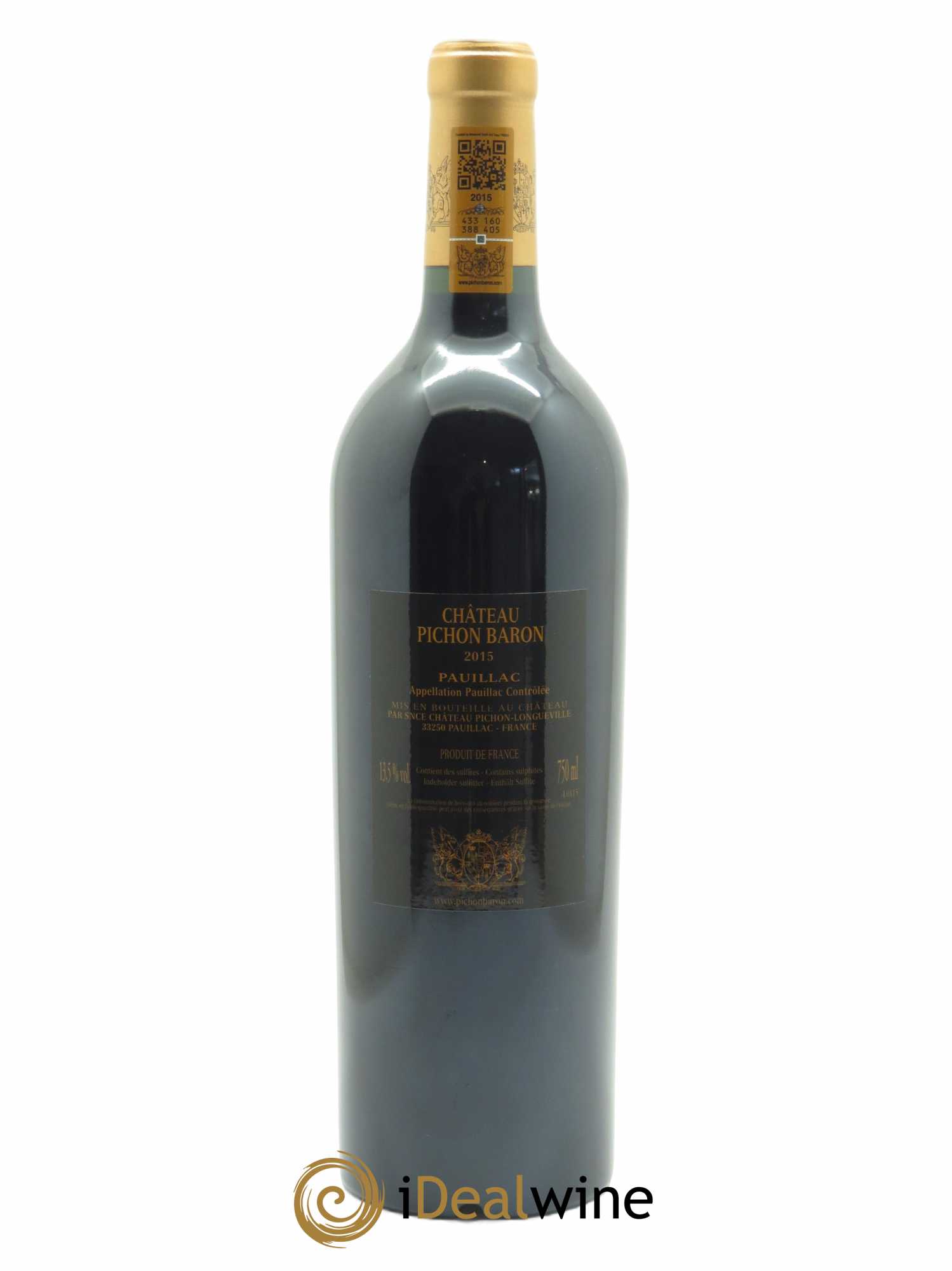 Pichon Longueville Baron 2ème Grand Cru Classé (CBO à partir de 6 bts) 2015 - Lot de 1 Bouteille