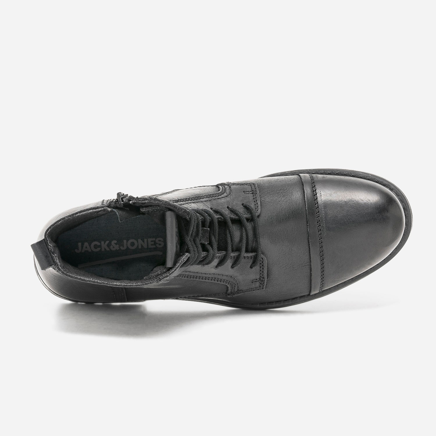 Boots à lacet JACK & JONES noir en cuir