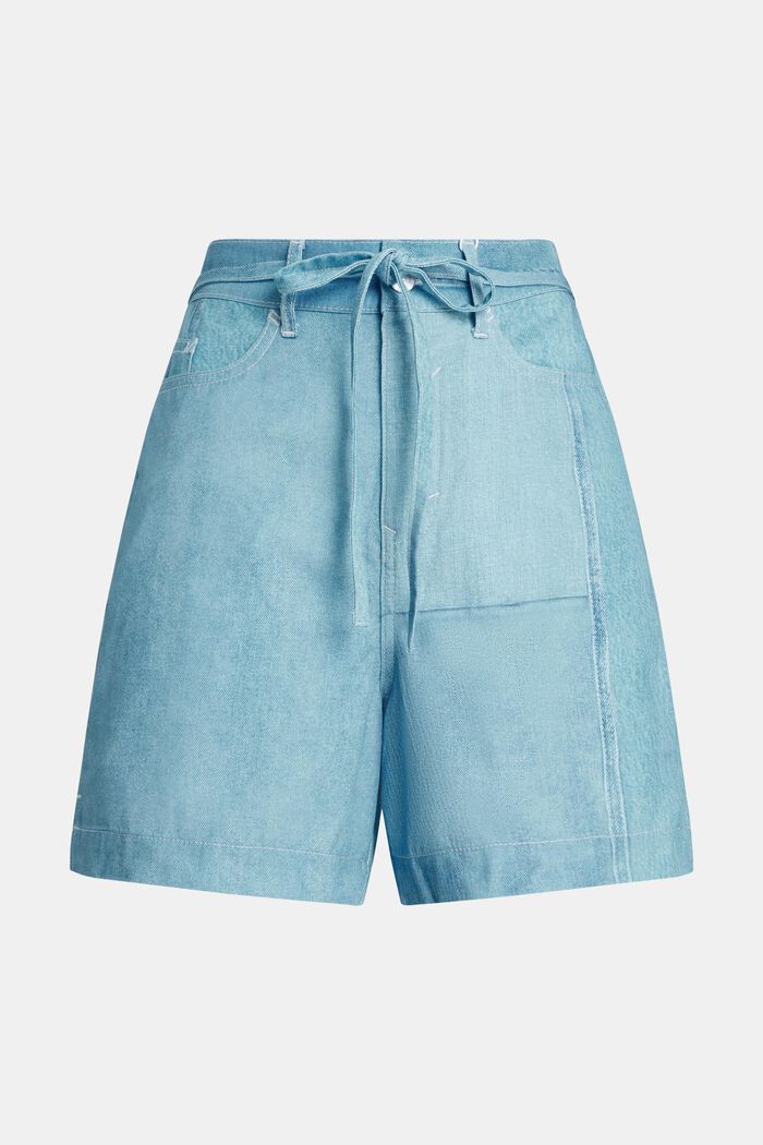 Shorts mit Allover Denim-Print