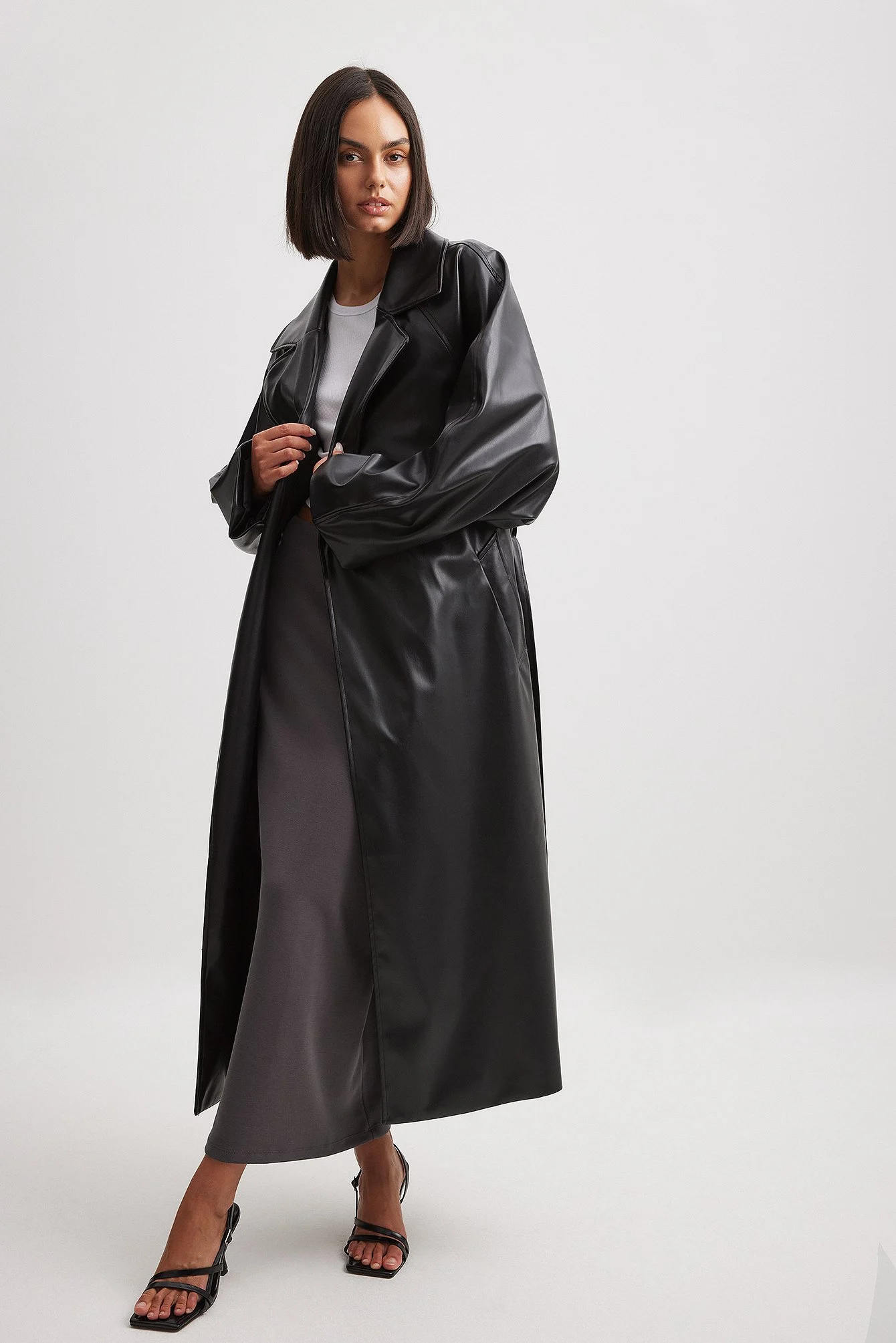 Oversize-Trenchcoat aus PU
