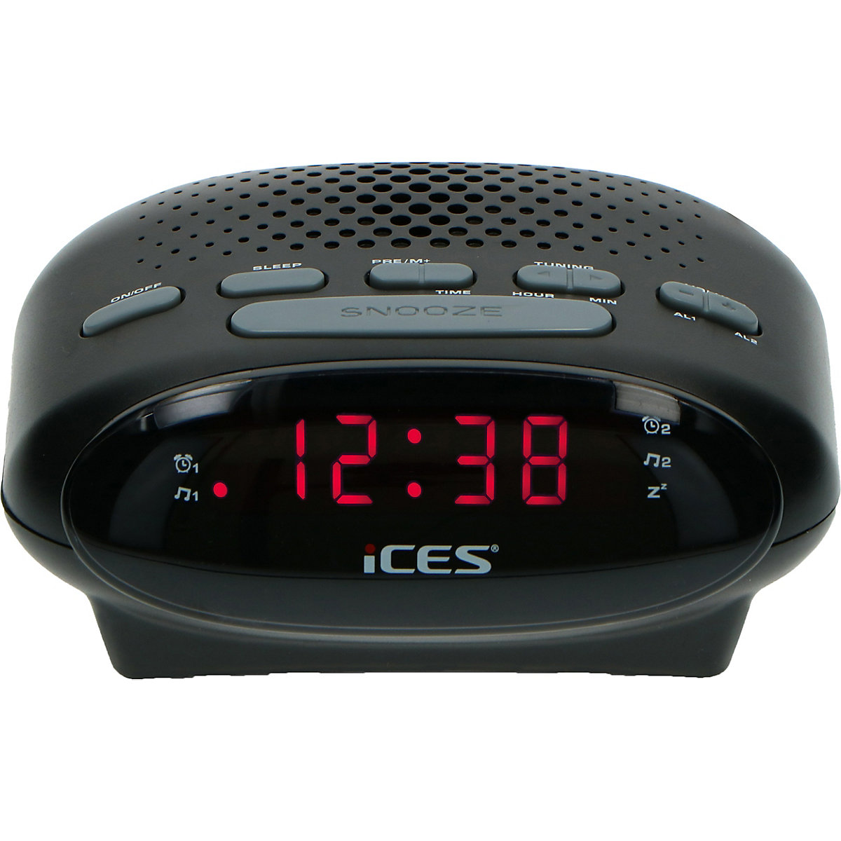 ICR-210 Black - Radiowecker mit UKW-Radio, schwarz