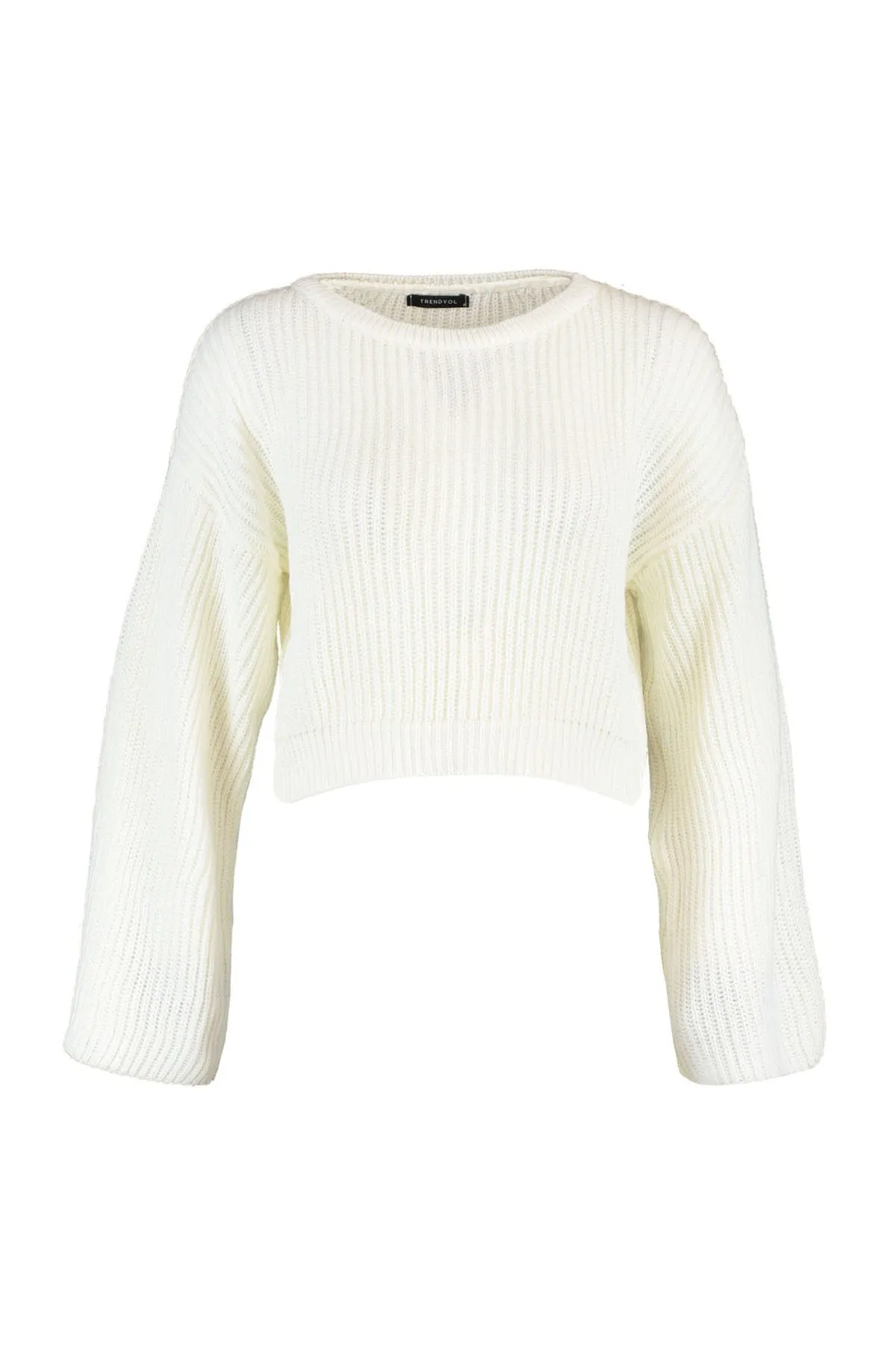 Trendyol Collection  Ecrufarbener, kurzer Strickpullover mit spanischen Ärmeln TWOAW20KZ0743