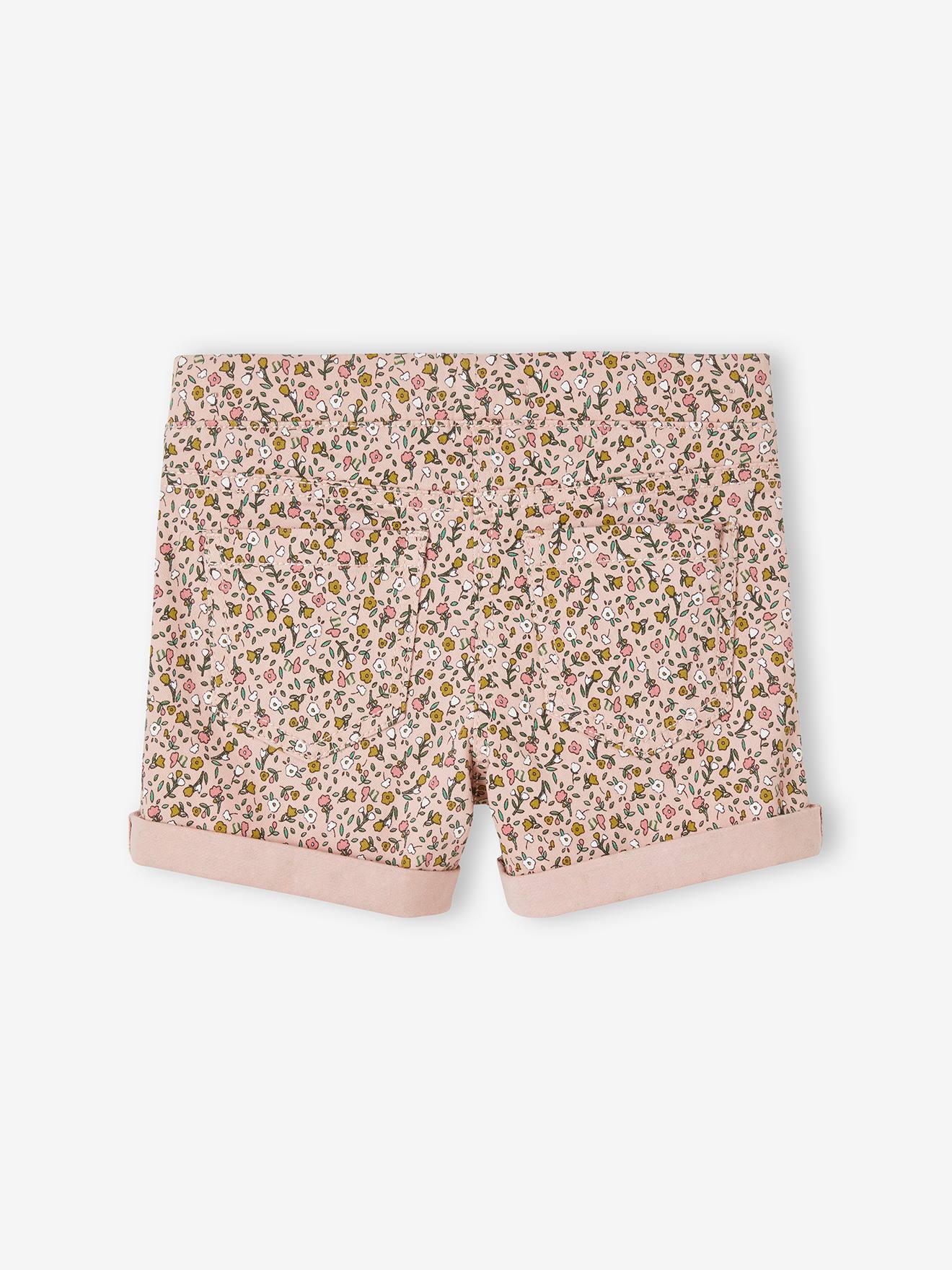 Short tregging imprimé fleurs fille rose blush imprimé