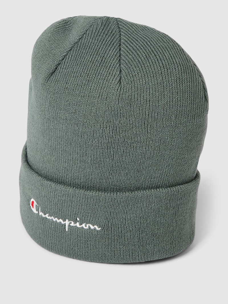 Beanie mit Label-Stitching in grün