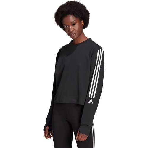 ADIDAS DAMEN AEROREADY DESIGNED TO MOVE COTTON-TOUCH SWEATSHIRT
