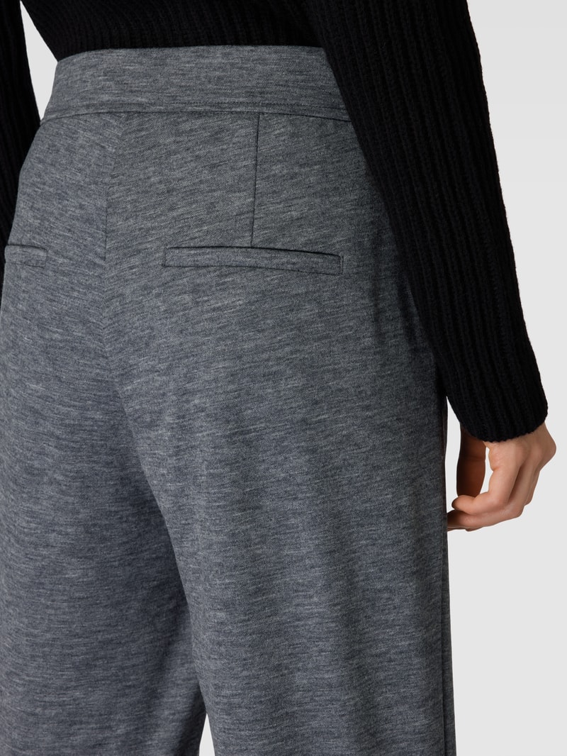 Hose mit Bundfalten Modell 'AVA' in anthrazit meliert