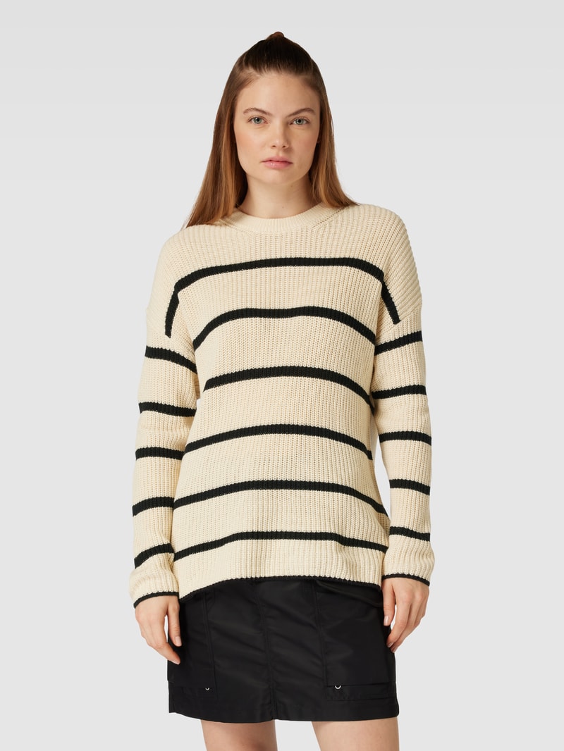 Strickpullover mit Streifenmuster Modell 'PERNILLE' in ecru