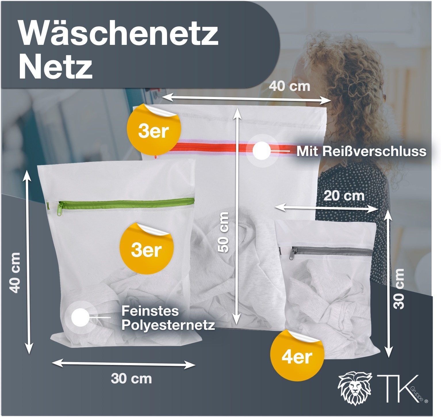TK Gruppe Wäschenetz Wäschenetz Set - 10x Netz für Waschmaschine - Wäschesack,(10-St)