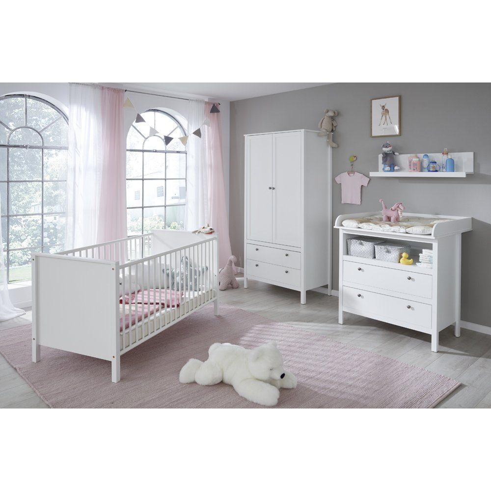 Lomadox Regal OLOT-19, Babyzimmer Wandboard in weiß mit 1 Ablageboden, B/H/T: 90/23/20 cm