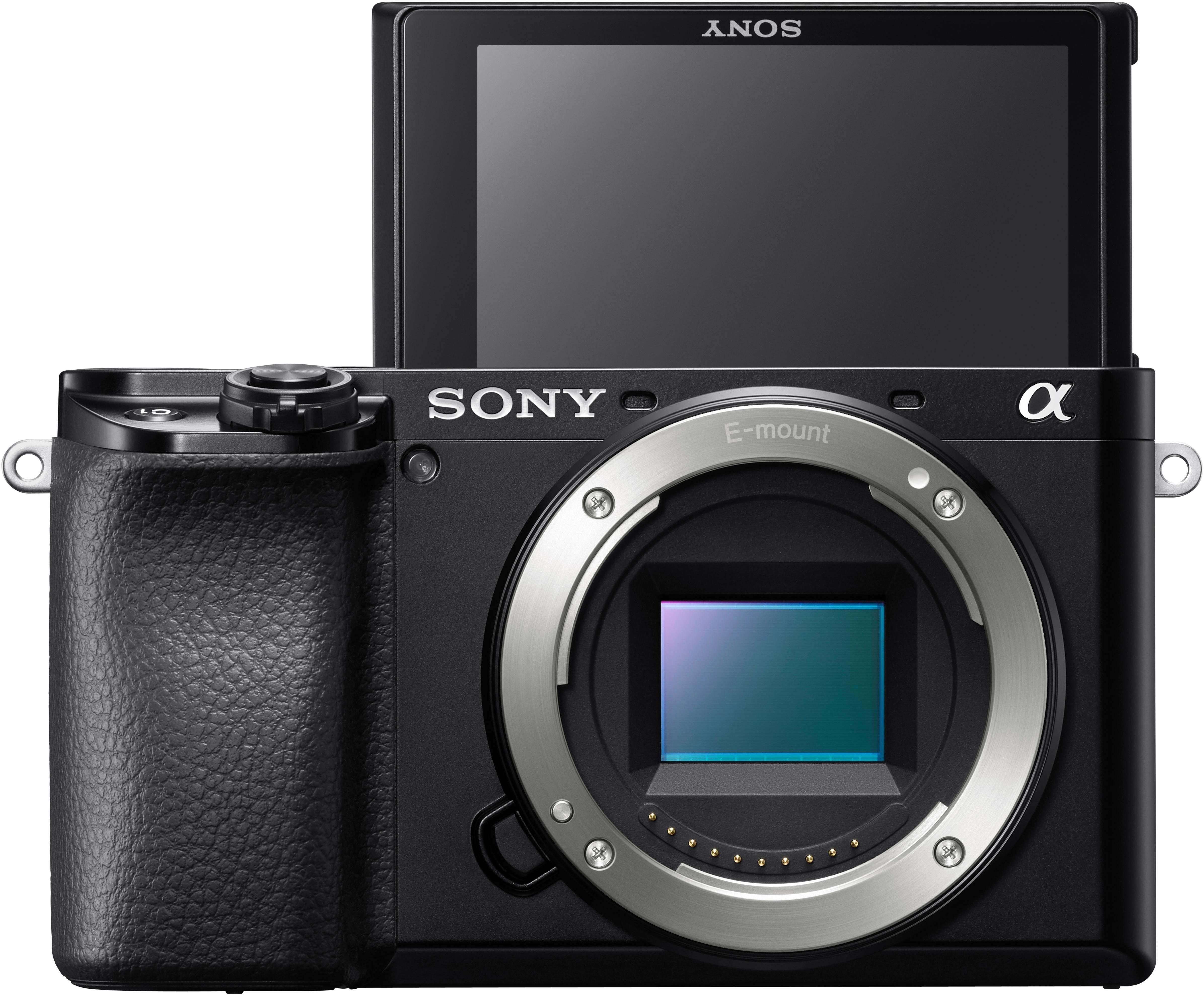 Sony ILCE-6100B -Alpha 6100 E-Mount Systemkamera (24,2 MP, 4K Video, 180° Klapp-Display, WLAN (Wi-Fi), nur Gehäuse)