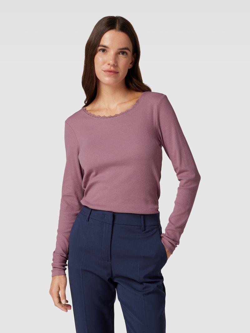 Longsleeve mit Rundhalsausschnitt in mauve