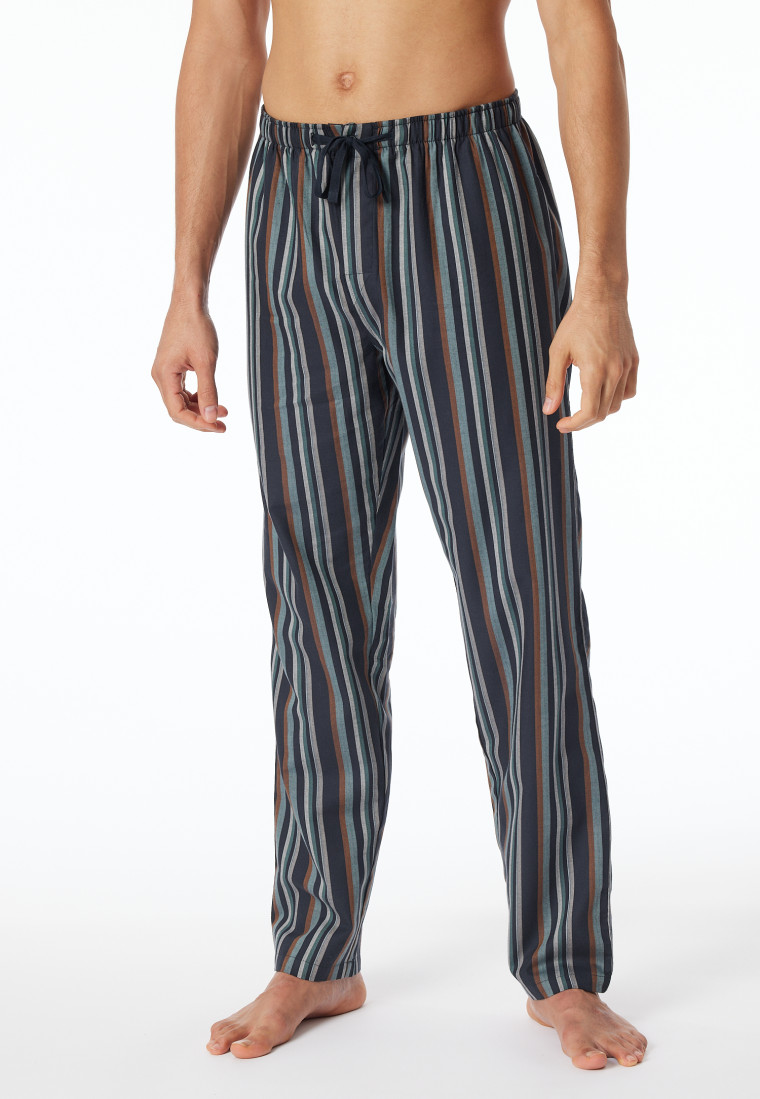 Loungehose lang Webware Organic Cotton Streifen mehrfarbig - Mix+Relax