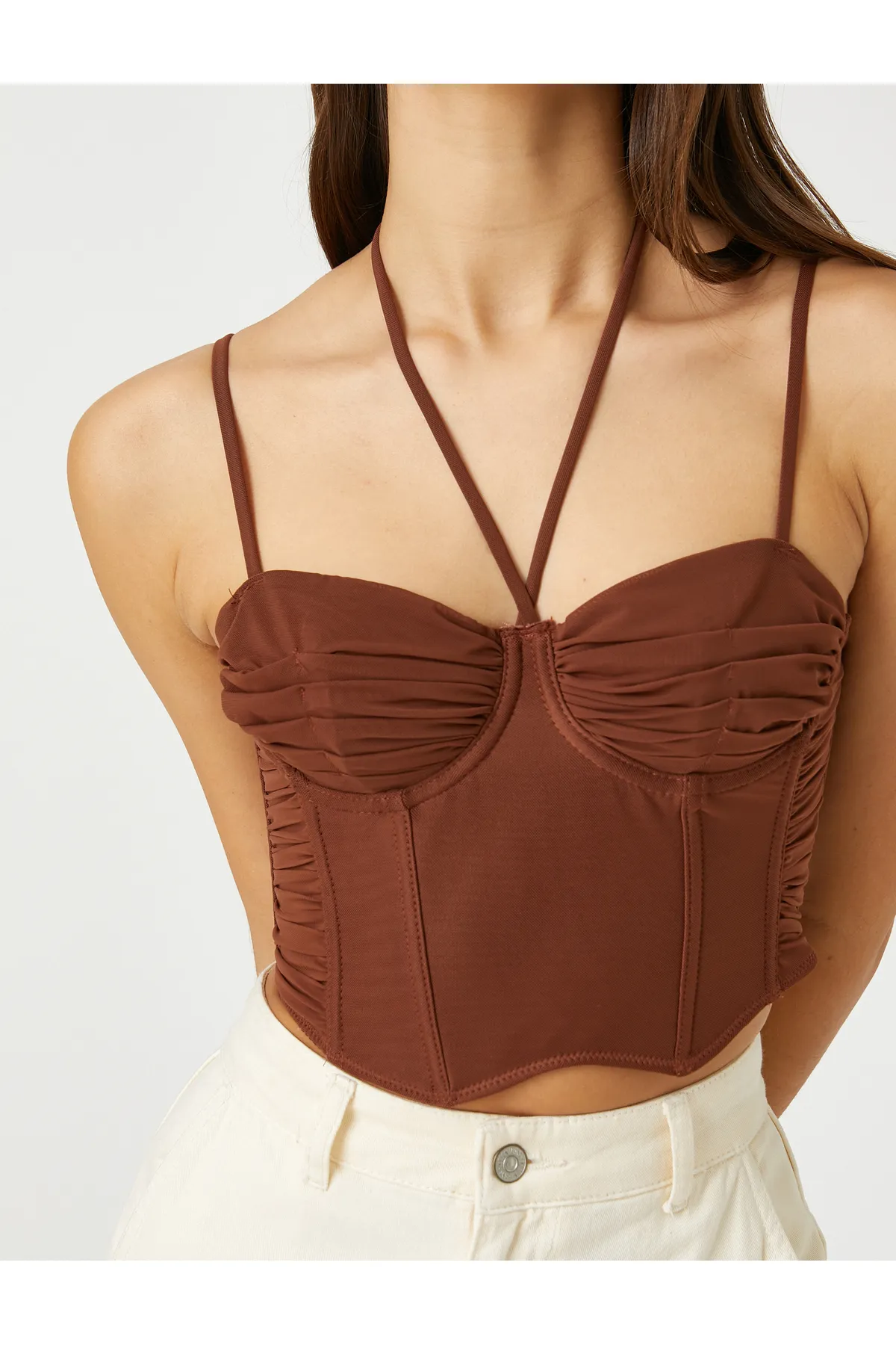 Koton  Bustier mit herzförmigem Ausschnitt und dünnen Trägern