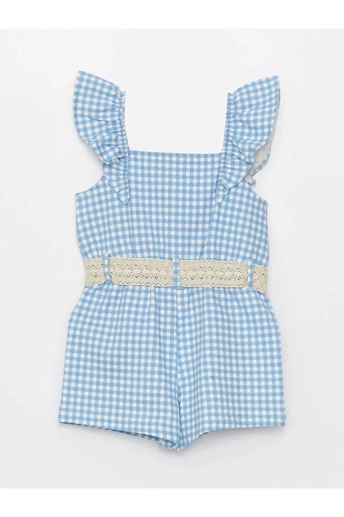 LC Waikiki  Lcw Baby Salopet mit quadratischem Kragen und kariertem Muster für Mädchen