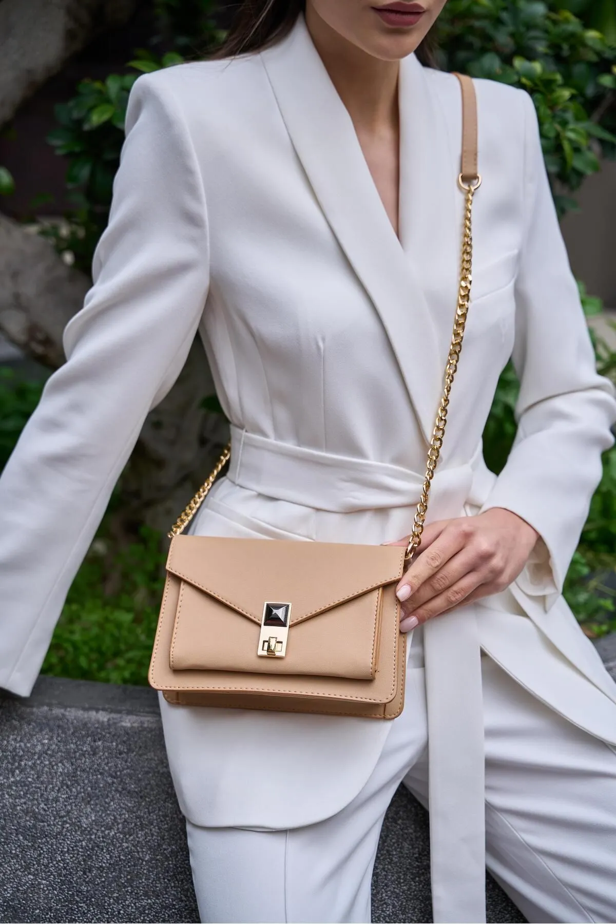 Madamra  Umhängetasche - Beige - Unifarben
