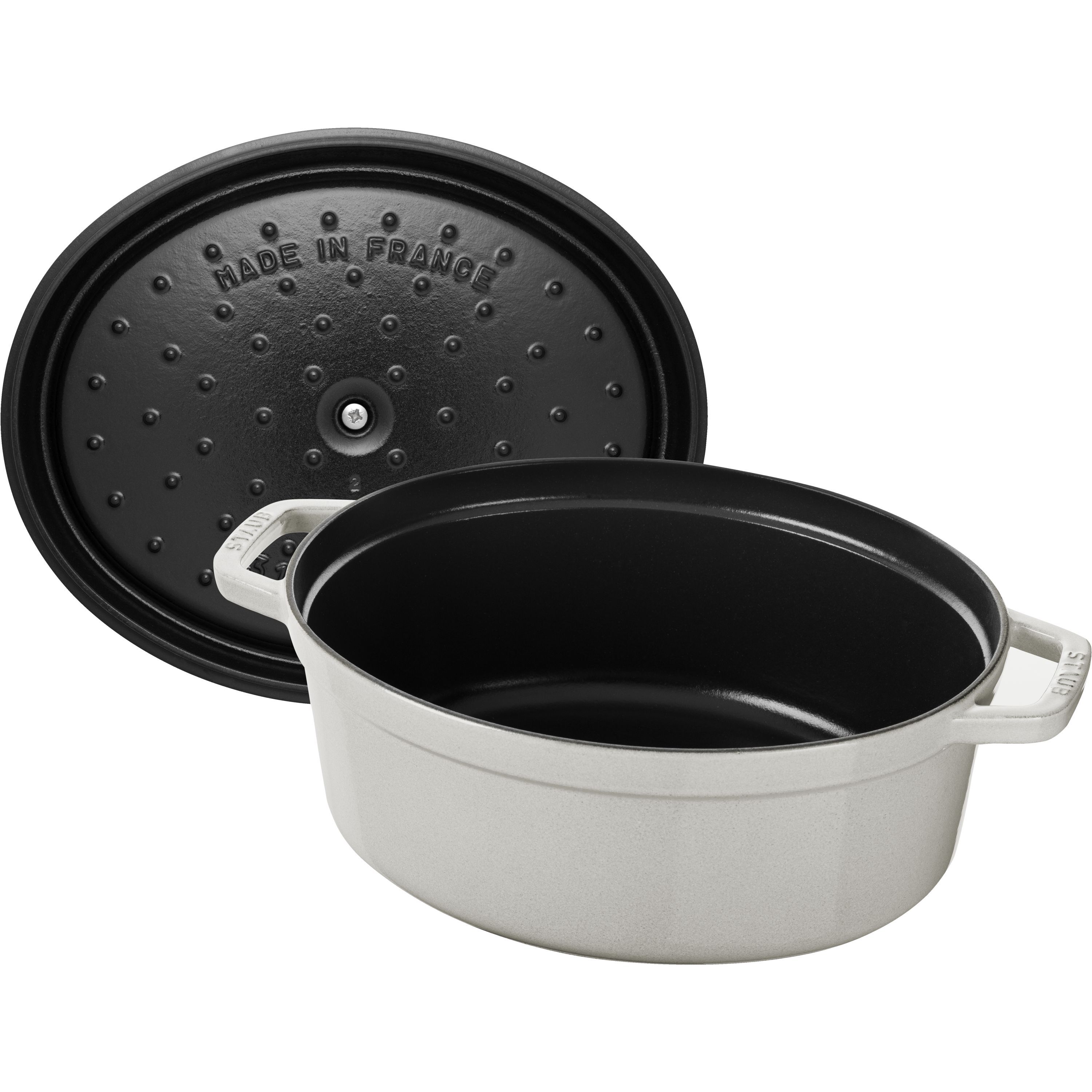 Cocotte 31 cm, oval, Weisser Trüffel, Gusseisen