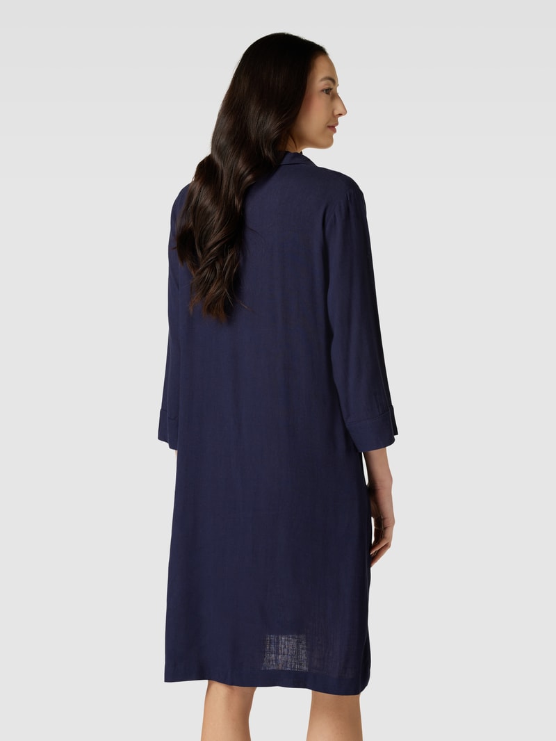 Knielanges Tunikakleid mit 3/4-Arm in marineblau